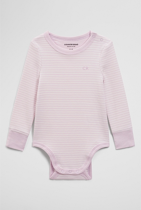 Organically Grown Cotton Long Sleeve Rib Bodysuit