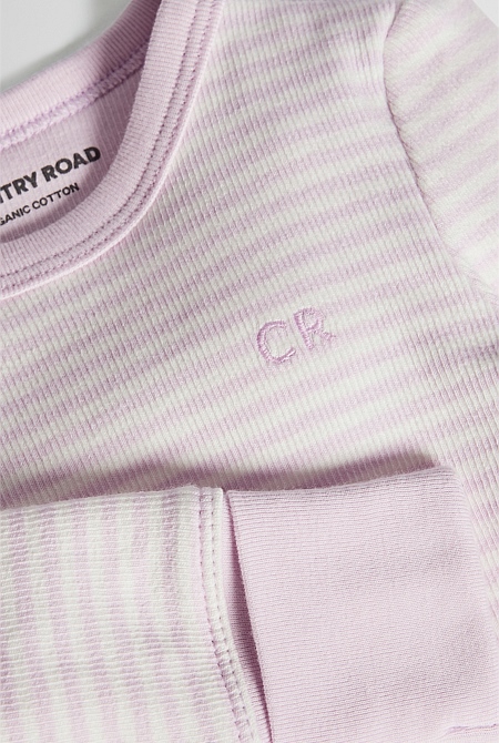 Organically Grown Cotton Long Sleeve Rib Bodysuit