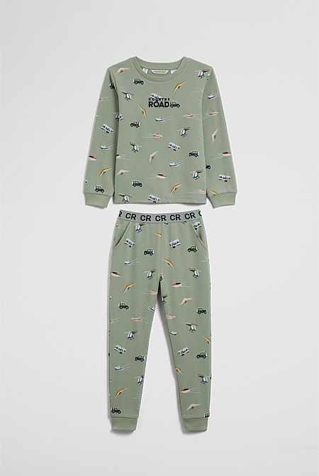 Australian Cotton Long Sleeve Motor Sport Pyjamas