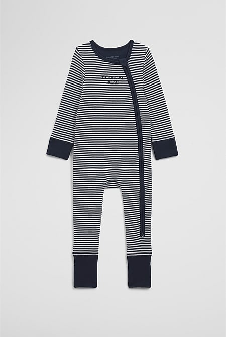 Organically Grown Cotton Stripe Rib Jumpsuit Organically Grown Cotton Stripe Rib Jumpsuit