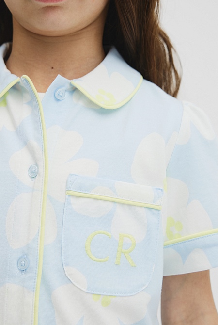 Australian Cotton Short Sleeve Button Through Sleep
