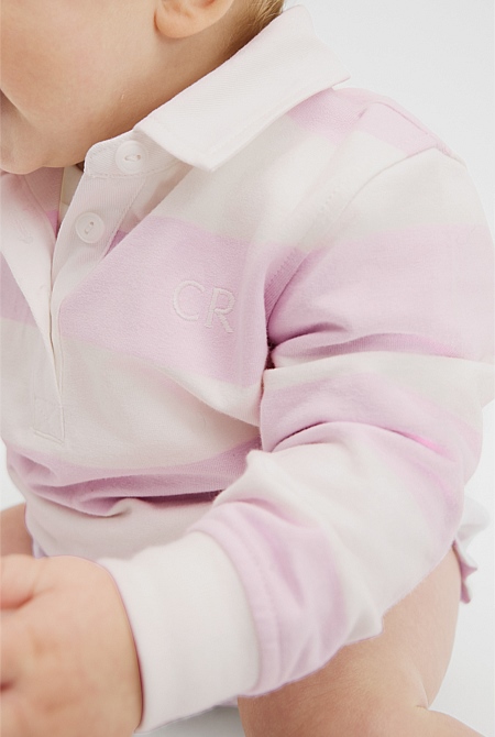 Organically Grown Cotton Blend Long Sleeve Rugby Top