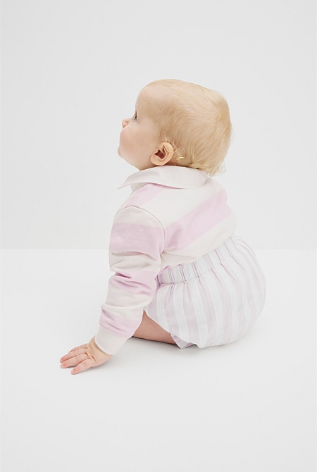 Organically Grown Cotton Blend Long Sleeve Rugby Top