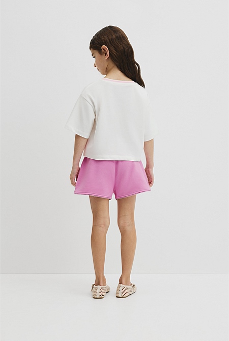 Australian Cotton Short Sleeve Crop Boxy T-Shirt