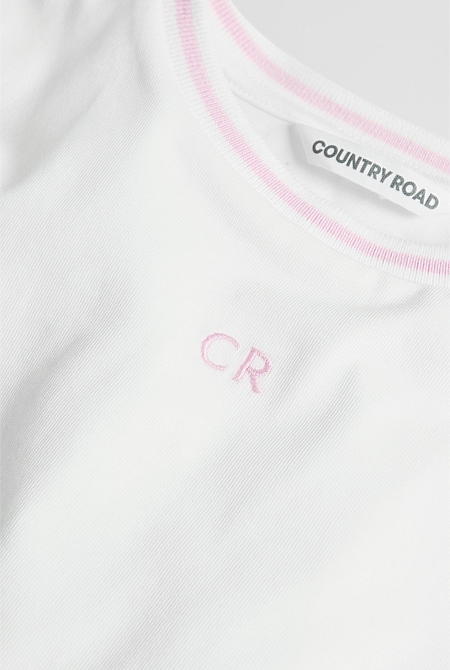 Australian Cotton Short Sleeve Crop Boxy T-Shirt