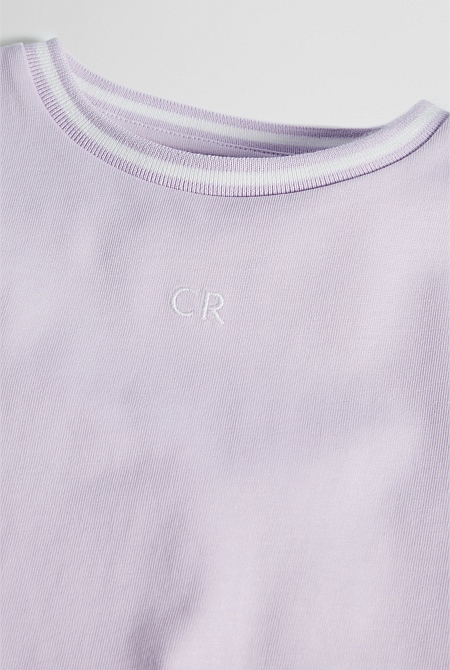 Australian Cotton Short Sleeve Crop Boxy T-Shirt