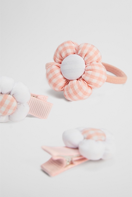 Gingham Flower Pack of 3