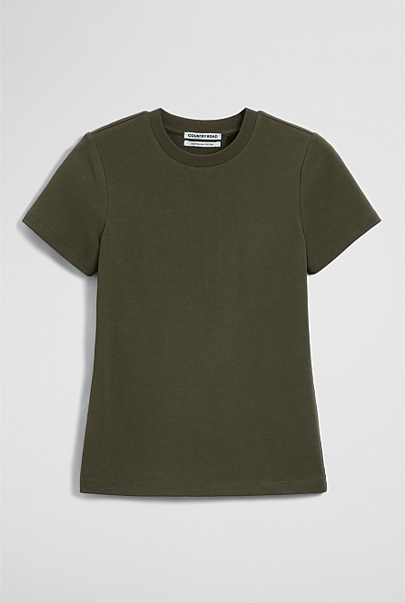 Australian Cotton Blend Fitted T-Shirt