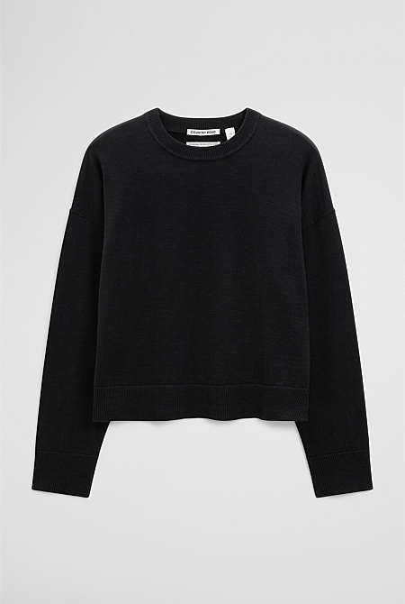 Cotton Linen Crew Neck Knit