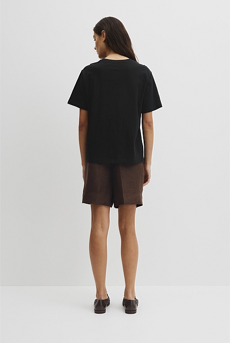 Textured Short Sleeve Slub T-Shirt