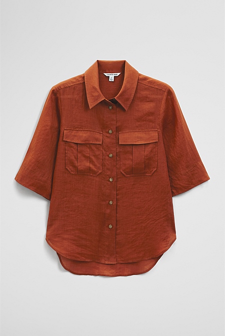 Ramie Utility Blouse Ramie Utility Blouse