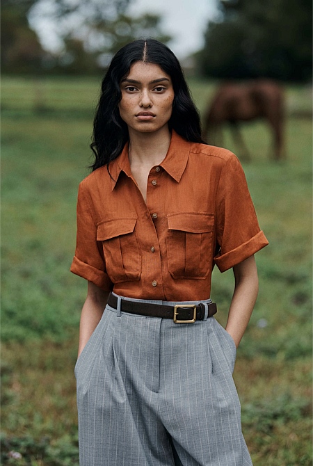 Ramie Utility Blouse