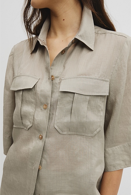 Ramie Utility Blouse