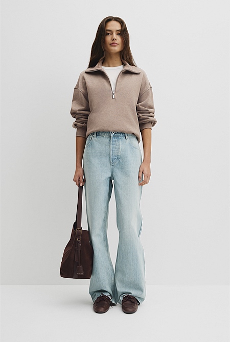 Australian Cotton Funnel Neck Sweat