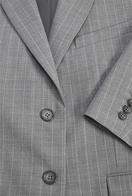 Wool Blend Pinstripe Classic Blazer