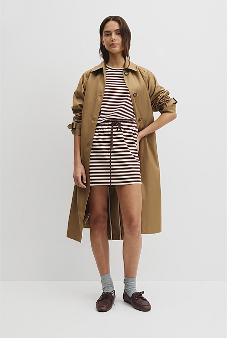Australian Cotton Blend Stripe Boxy T-Shirt