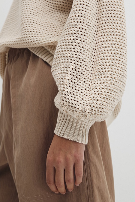 Longsleeve Relaxed Crochet Knit