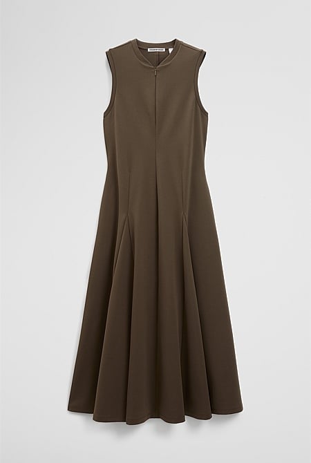 Panel Zip Neck Ponte Dress Panel Zip Neck Ponte Dress