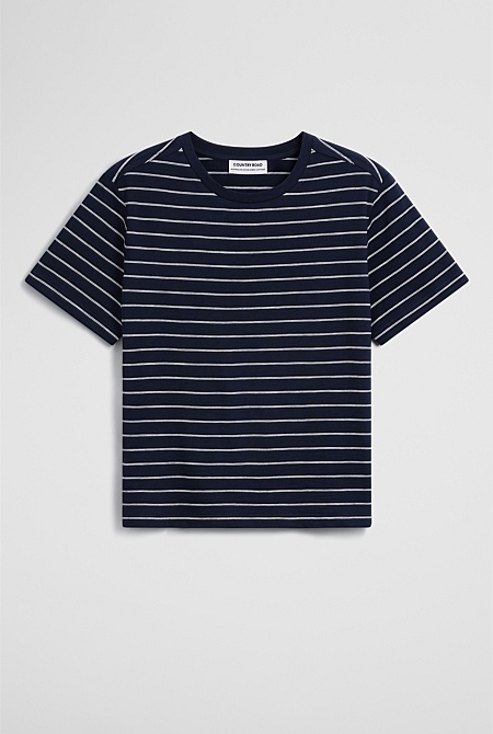 Stripe Textured Slub T-Shirt