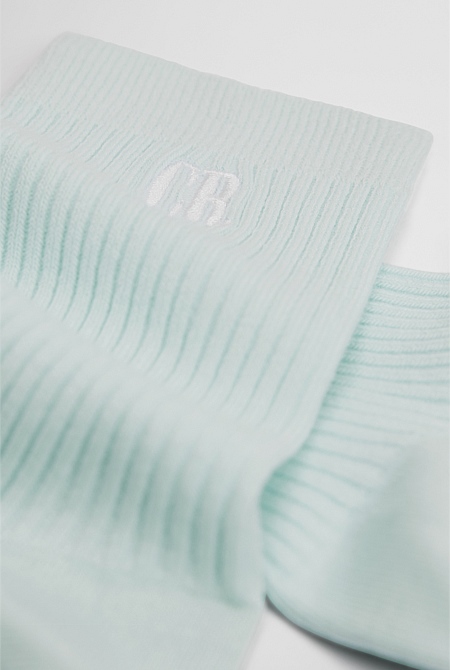 Australian Cotton Blend CR Ribbed Three Quarter Crew Sock
