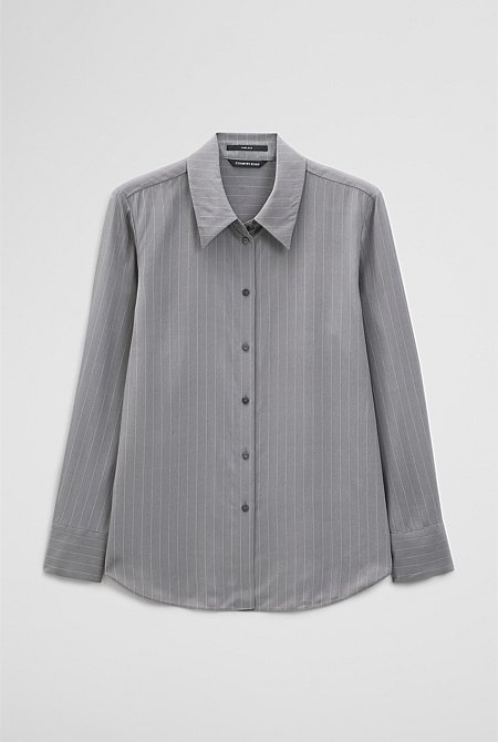 Pinstripe Silk Shirt