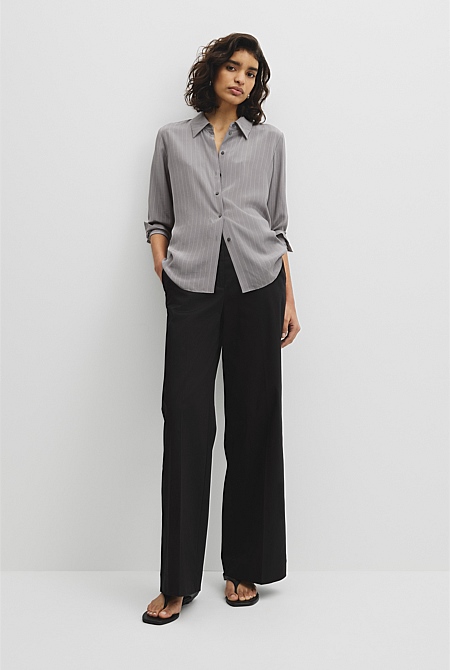Pinstripe Silk Shirt