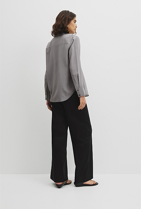 Pinstripe Silk Shirt