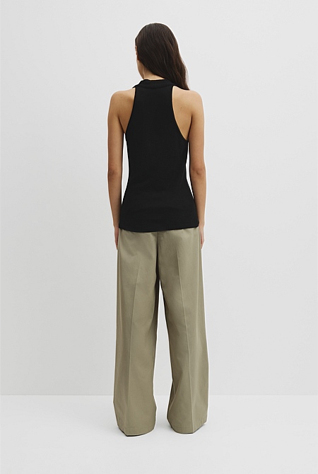 Wool V-Neck Drape Tank