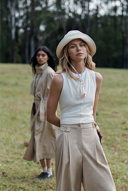 Wool V-Neck Drape Tank