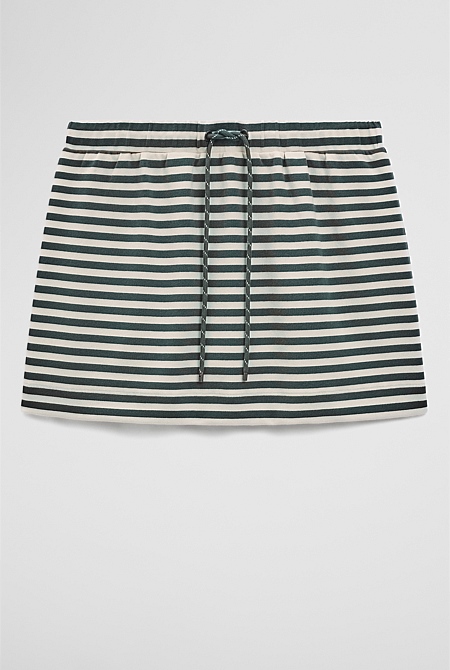 Australian Cotton Blend Stripe Jersey Skirt