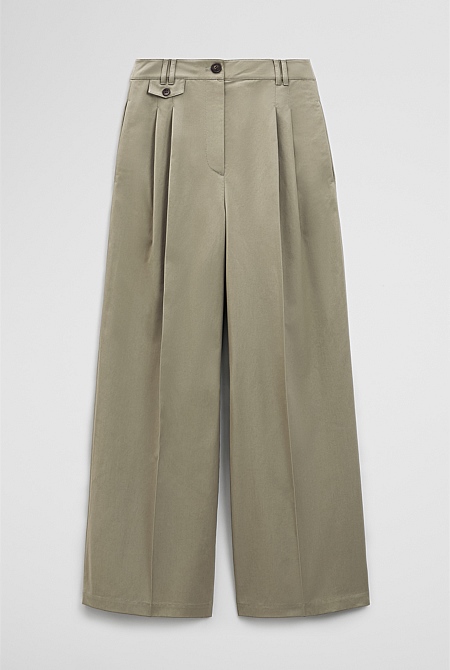 Cotton Blend Pleat Front Pant Cotton Blend Pleat Front Pant