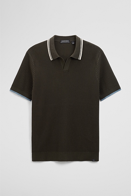Australian Good Earth Cotton Tapered Trophy Polo