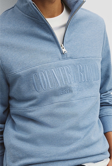 Australian Cotton Half Zip Heritage Sweat