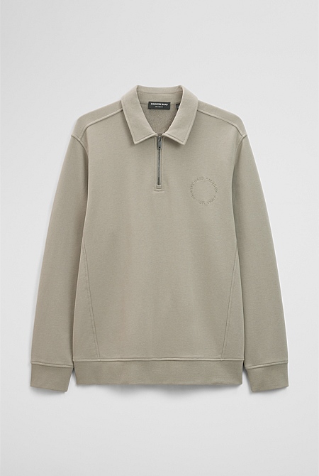 Australian Cotton Long Sleeve Folded Collar Sweat