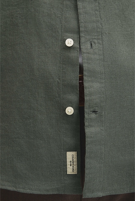 Regular Fit Short Sleeve Linen Shirt