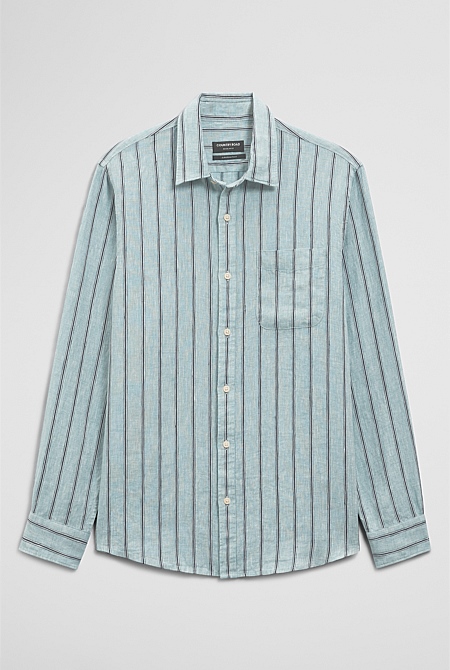 Regular Fit Linen Stripe Shirt Regular Fit Linen Stripe Shirt