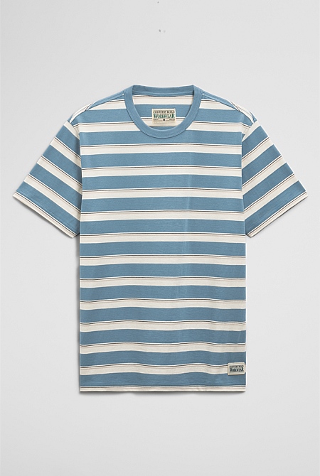 Australian Cotton Stripe Workwear T-Shirt Australian Cotton Stripe Workwear T-Shirt