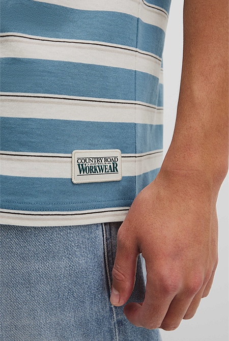 Australian Cotton Stripe Workwear T-Shirt