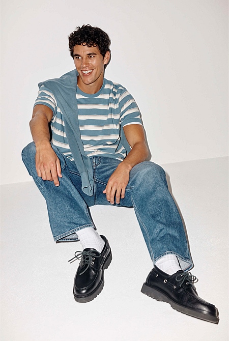 Australian Cotton Stripe Workwear T-Shirt