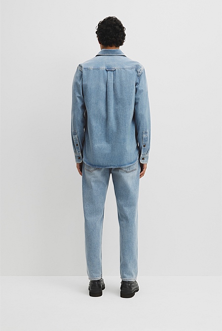 Long Sleeve Regular Workwear Denim Over-Shirt