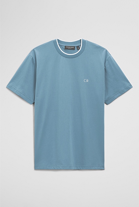 Australian Cotton CR Logo Tipped T-Shirt Australian Cotton CR Logo Tipped T-Shirt