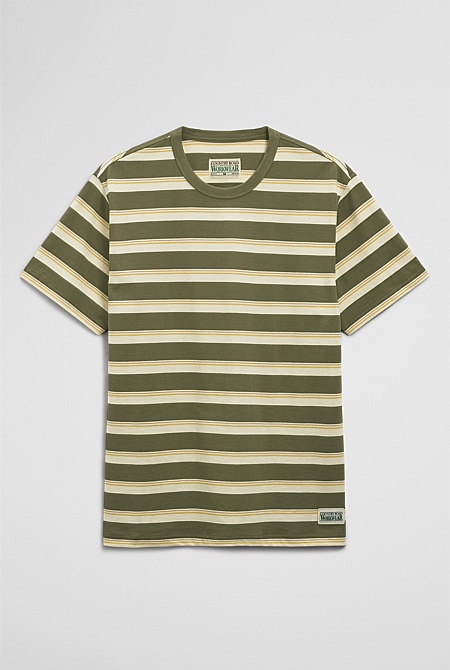 Australian Cotton Stripe Workwear T-Shirt Australian Cotton Stripe Workwear T-Shirt