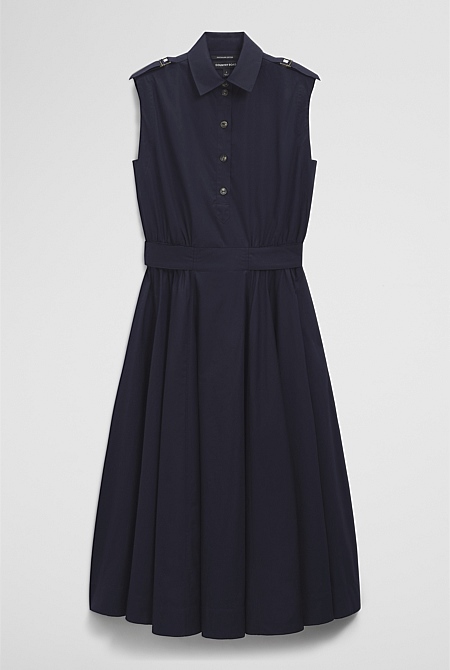 Australian Cotton Fit-and-Flare Midi Dress