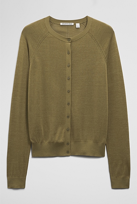 Pointelle Detail Cardigan