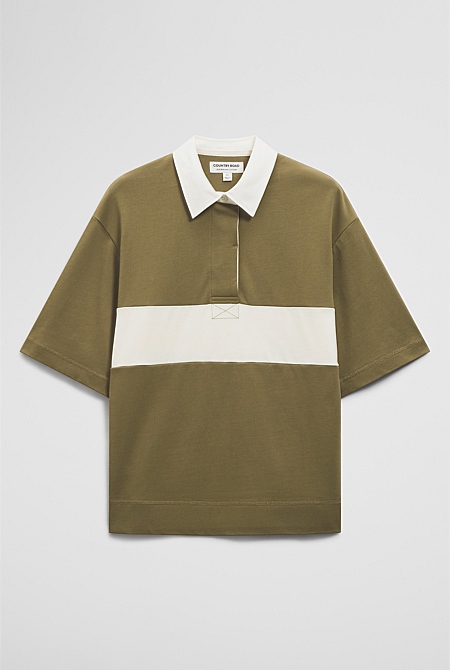 Australian Cotton Short Sleeve Workwear Block Rugby Polo Australian Cotton Short Sleeve Workwear Block Rugby Polo