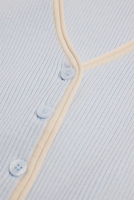 Teen Sleeveless Button Through Knit