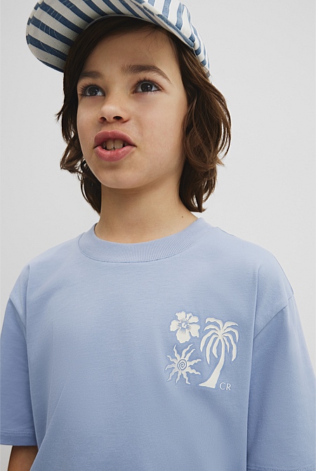 Relaxed Hibiscus Print T-Shirt