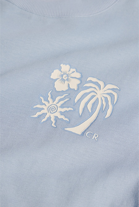 Relaxed Hibiscus Print T-Shirt