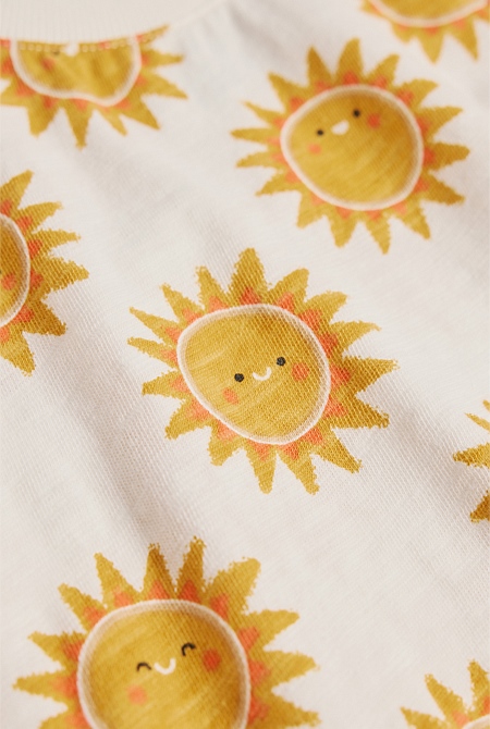 Organically Grown Cotton Short Sleeve Relaxed Sun Print T-Shirt