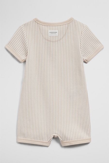 Short Sleeve Waffle Romper